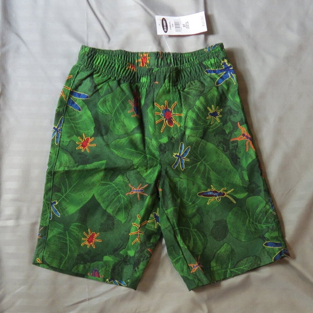 Old Navy Green Swim Trunks w/Cool Bugs  Size 3T NWT